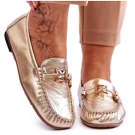 Mocasín Clásico Piel Con Adorno Laura Messi 2459 Oro dorado