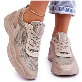 Zapatos deportivos de tela Big Star para mujer con sistema de espuma viscoelástica LL274A066 Beige