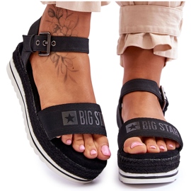 Sandalias Mujer Plataforma Cómodas Big Star LL274870 Negro