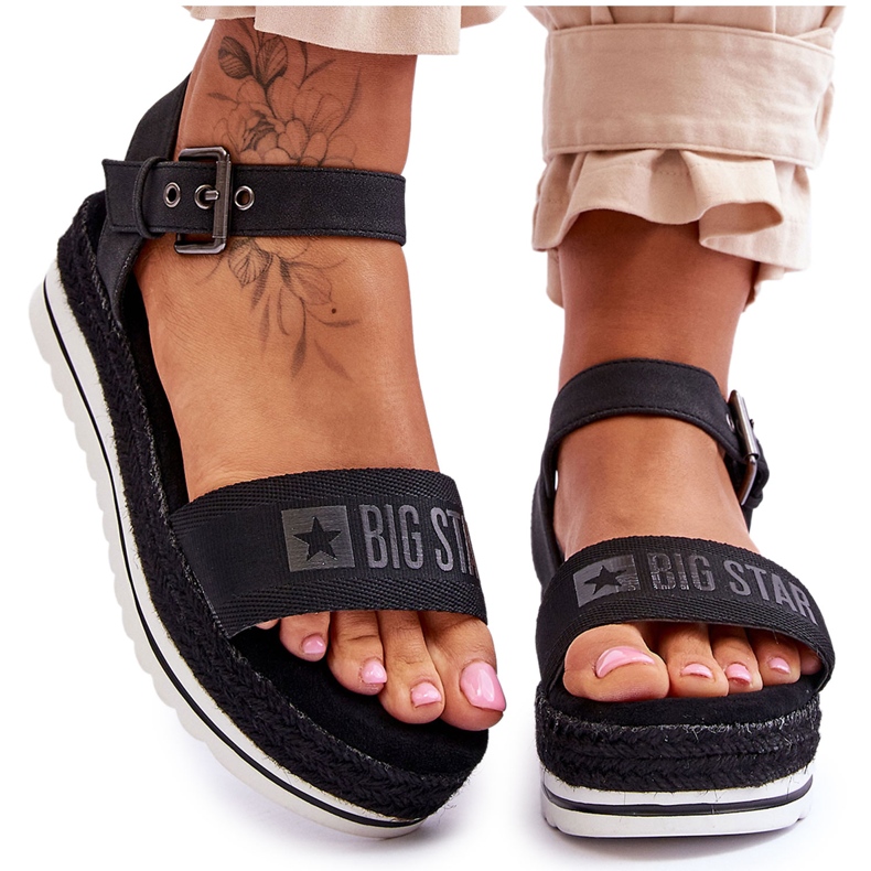 Sandalias Mujer Plataforma Cómodas Big Star LL274870 Negro