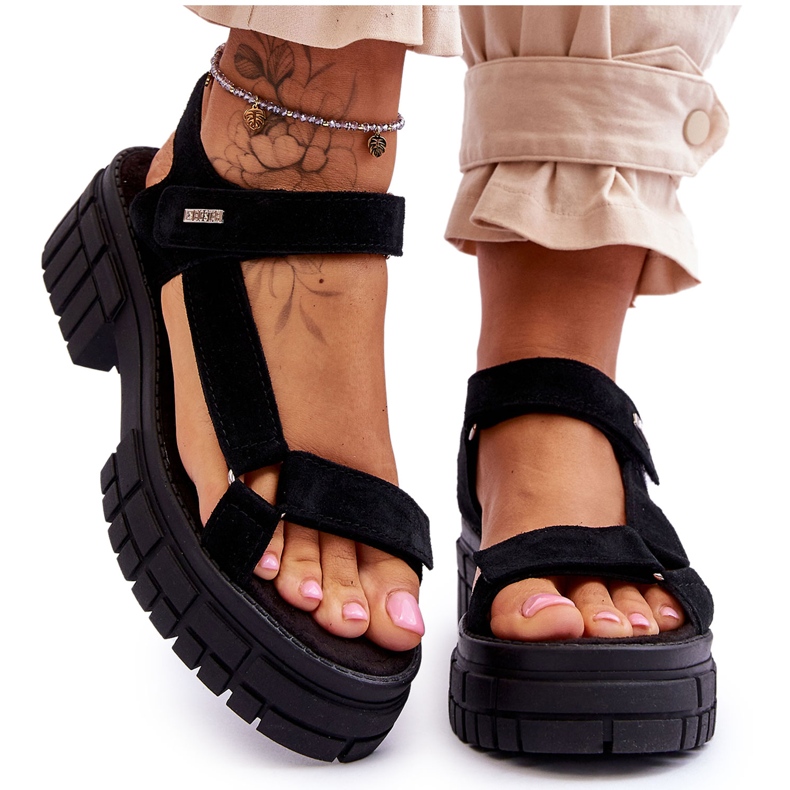 Sandalias Mujer Ante Big Star LL276035 Negro