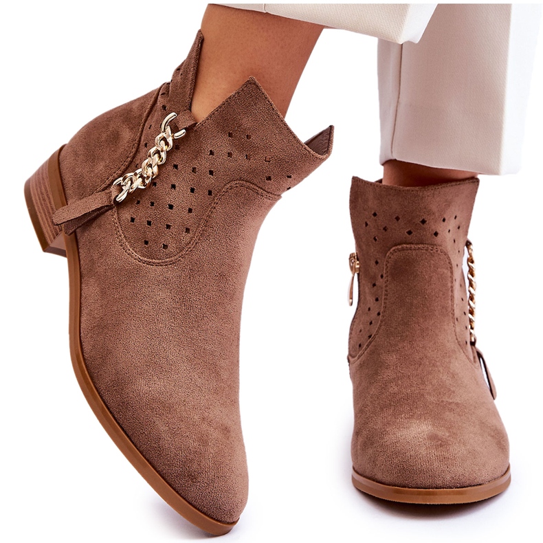 Vinceza Botas Mujer Cremallera Ante Beige Belliano