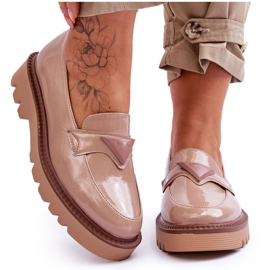 Vinceza Mocasines De Mujer Lacados En La Plataforma Con Decoración Beige Jonett Vinceza Mocasines De Mujer Lacados En La Plataforma Con Decoración Beige Jonett