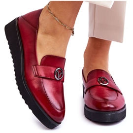 Vinceza Mocasines Mujer Piel Cuña Baja Rojo Synthia