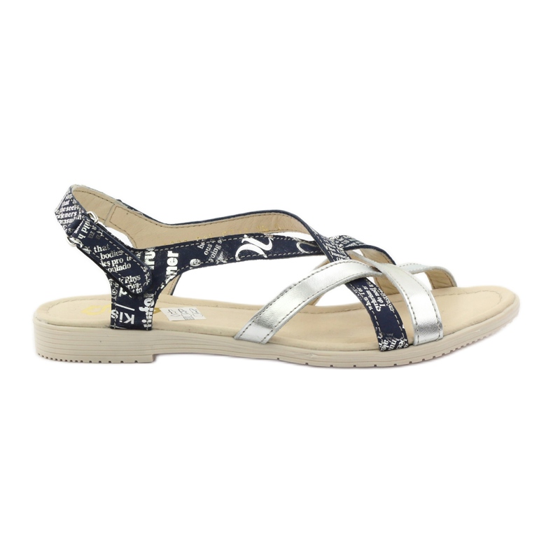 Sandalias piel tejida Escott 1389 azul marino plata