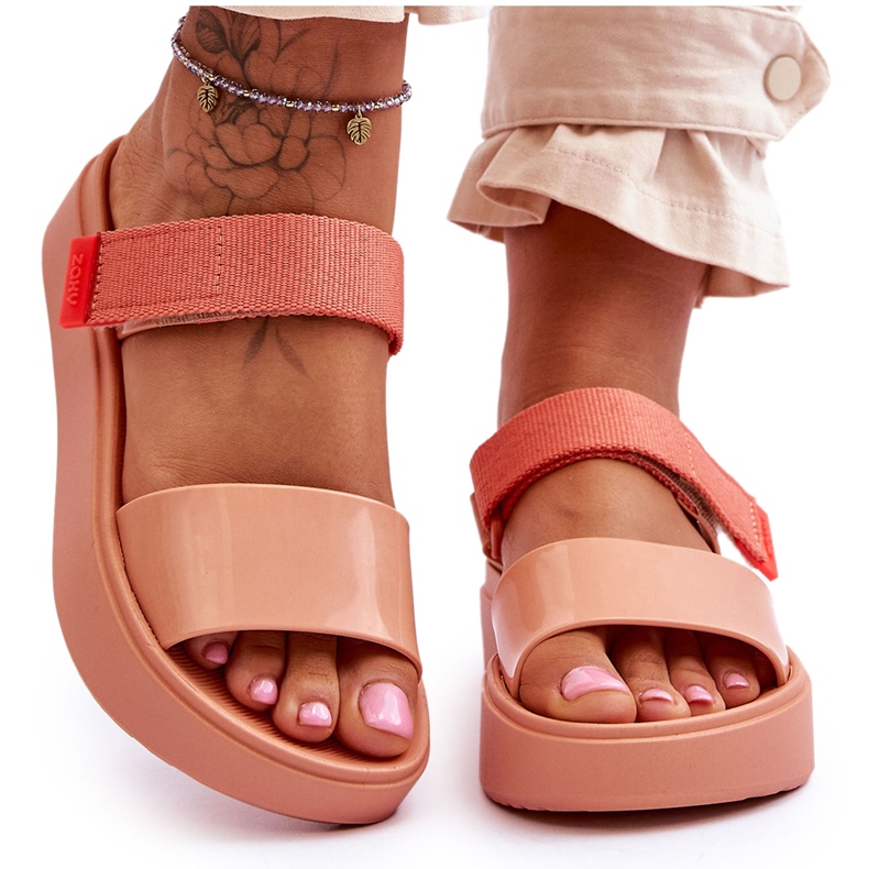 Sandalias Veganas Velcro ZAXY HH285283 Naranja