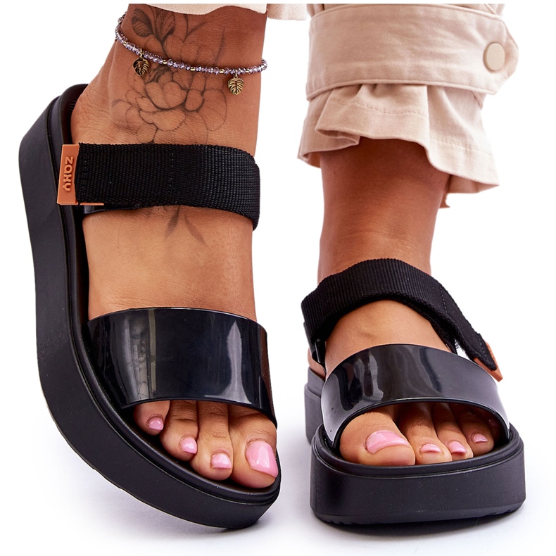 ZAXY Vegan Sandalias Velcro HH285282 Negro