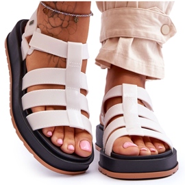 Sandalias veganas con velcro para mujer ZAXY JJ285015 Beige claro