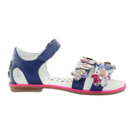Bartek Sandalki Gladiatikki 16168 Cornflower decorado con flores azul Bartek Sandalki Gladiatikki 16168 Cornflower decorado con flores azul