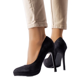 Tacones altos negros de gamuza ecológica Bazinet