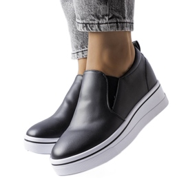 BM Zapatillas slip-on con cuña negras de Francoeur negro