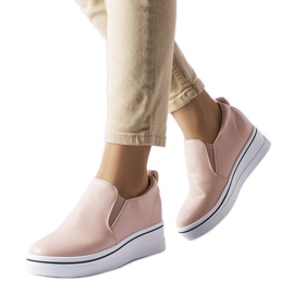 Zapatillas slip-on con cuña rosas de Francoeur rosado