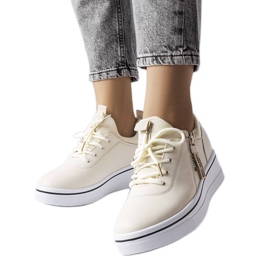 BM Zapatillas beige de cuña baja de Mathieu