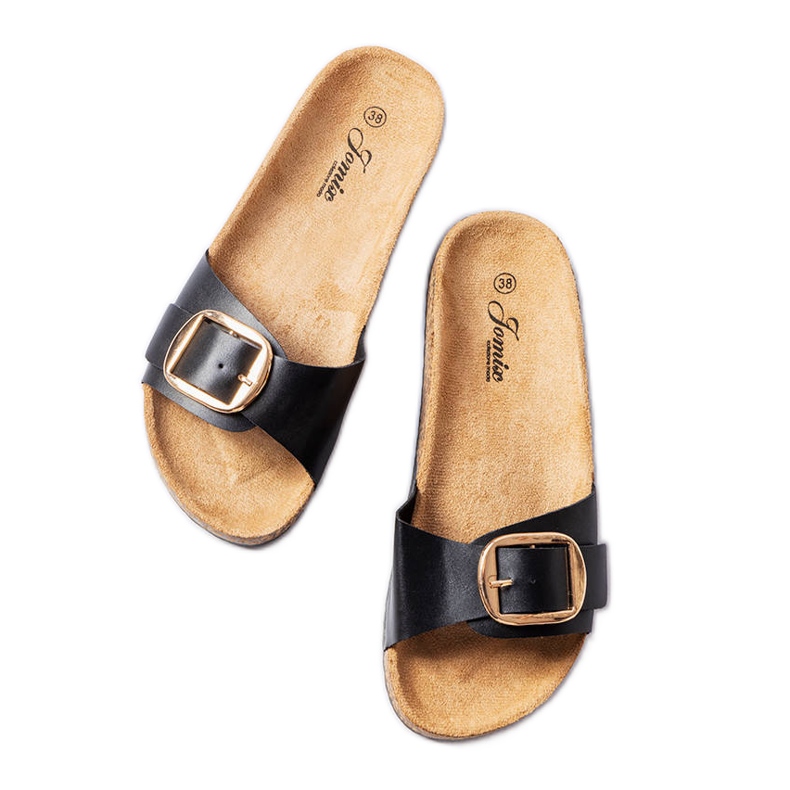 BM Chanclas Benoit negras con hebilla negro