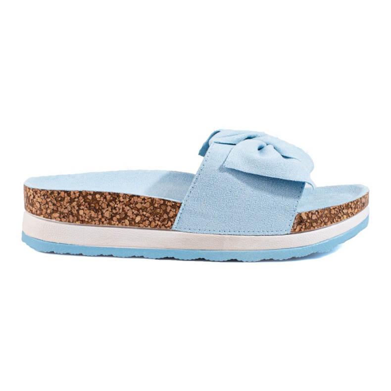 Zapatillas casa mujer ante plataforma Vinceza azul
