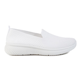 Slip on de mujer de tejido con suela gruesa Black Shelovet blanco