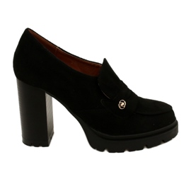 Evento Mocasines de moda en la plataforma y barra negra. negro