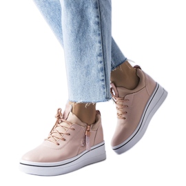 Zapatillas rosas de cuña baja de Mathieu rosado