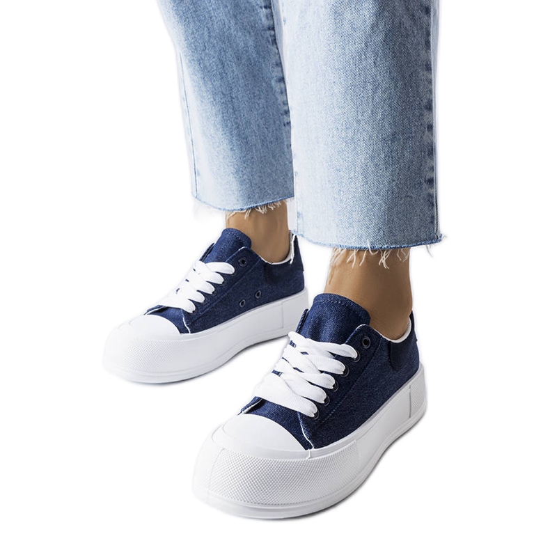 Zapatillas con plataforma azul marino de Josseaume