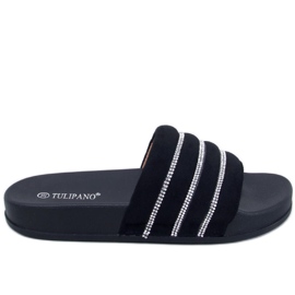 BM Chanclas Lynne Black con pedrería negro