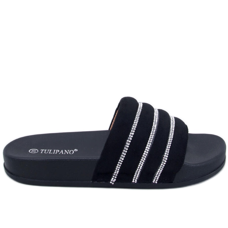 BM Chanclas Lynne Black con pedrería negro