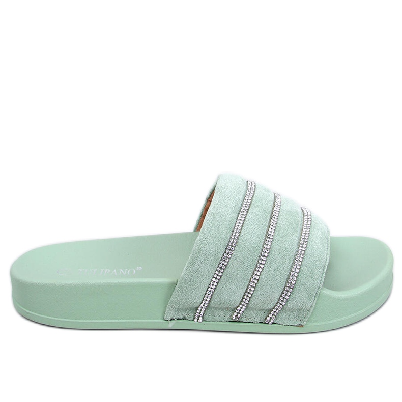 BM Chanclas Lynne Green con pedrería verde