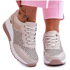 S.Barski Deportivas Mujer Piel Caladas Beige Claro Virginia