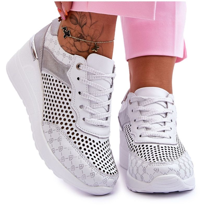 S.Barski Deportivas Mujer Piel Caladas Blanco Virginia