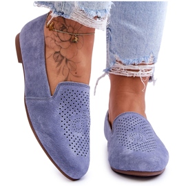 S.Barski Mocasines Giovana Azul Cómodos Ante