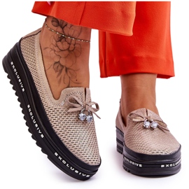S.Barski Zapatillas deportivas sin cordones para mujer Shiny Gold Raven dorado