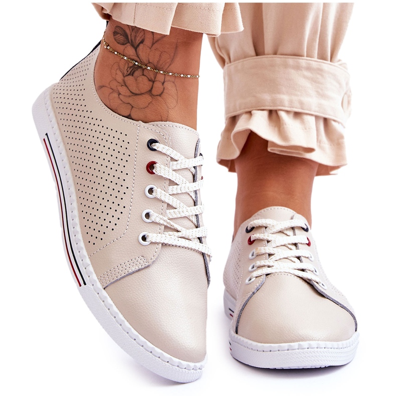 S.Barski Deportivas Mujer Piel Calada Beige Ferone
