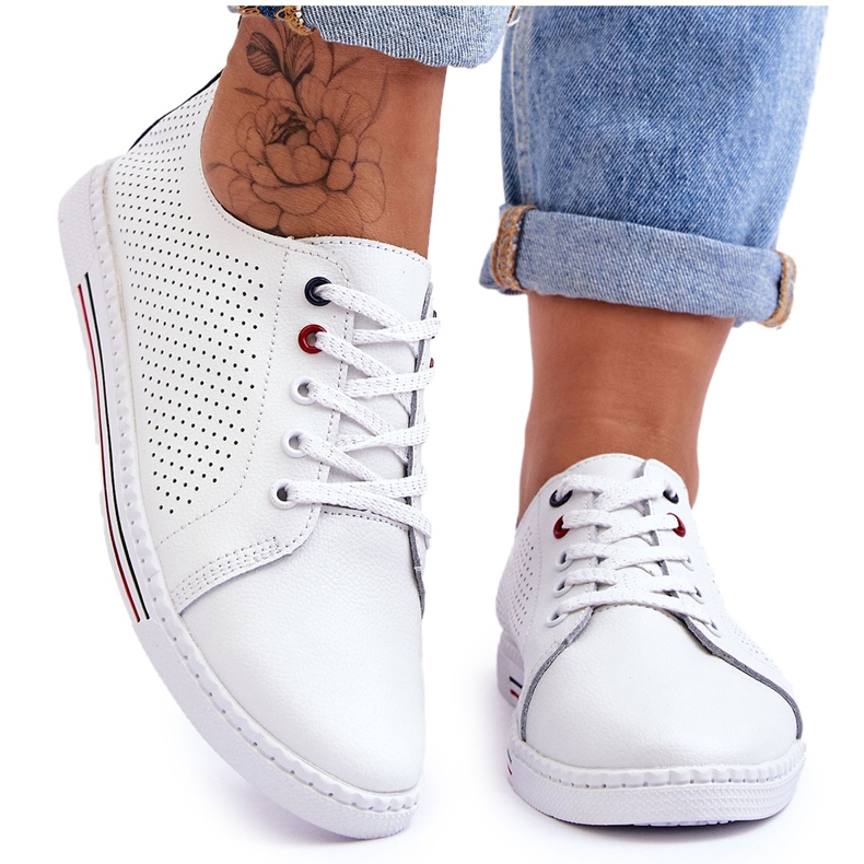 S.Barski Deportivas Mujer Piel Calada Blanco Ferone