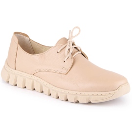 Zapatos cómodos de piel para mujer beige claro Helios 417 Zapatos cómodos de piel para mujer beige claro Helios 417