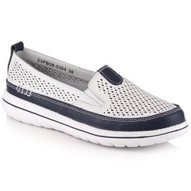 Slip-on mujer cómodos en piel blanco eVento 5364