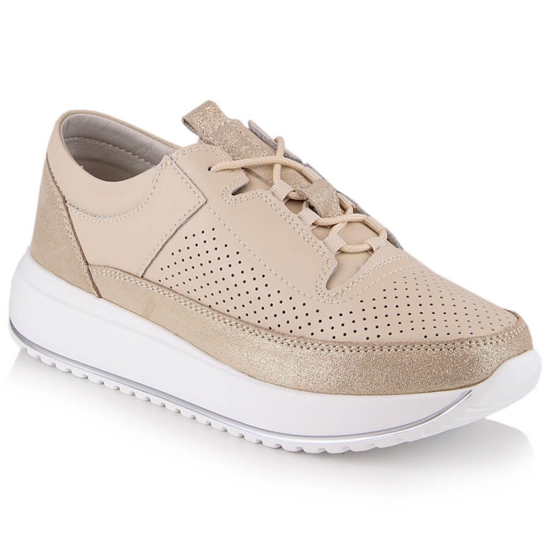 Deportivas mujer piel plataforma beige Artiker 52C1384