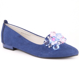 Bailarinas de mujer en ante azul con cristales T.Sokolski W23-464
