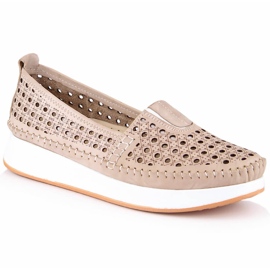 Zapatos mujer calados con elástico beige T.Sokolski VU85LAS