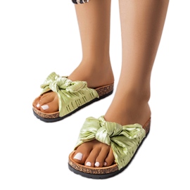 Pantuflas verdes con lazo de Duplanty