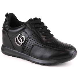 Deportivas de mujer con cuña oculta negras Jezzi ASA170-11 negro Deportivas de mujer con cuña oculta negras Jezzi ASA170-11 negro