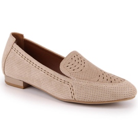 Slip-on mujer ante calado beige Jezzi ASA151-18