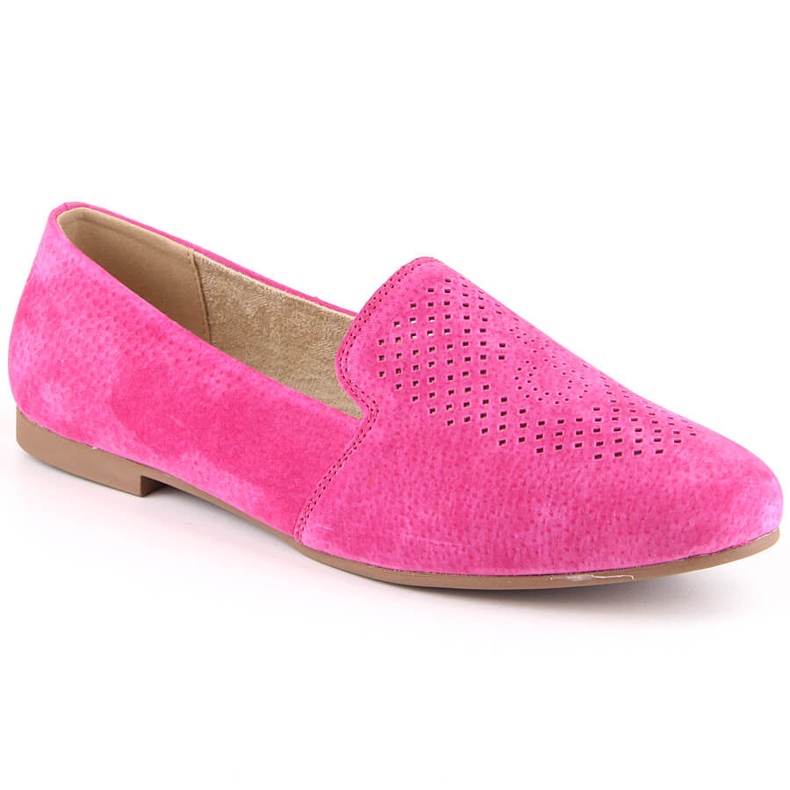 Slip-on cómodos piel ante fucsia S.Barski LR29515 rosado