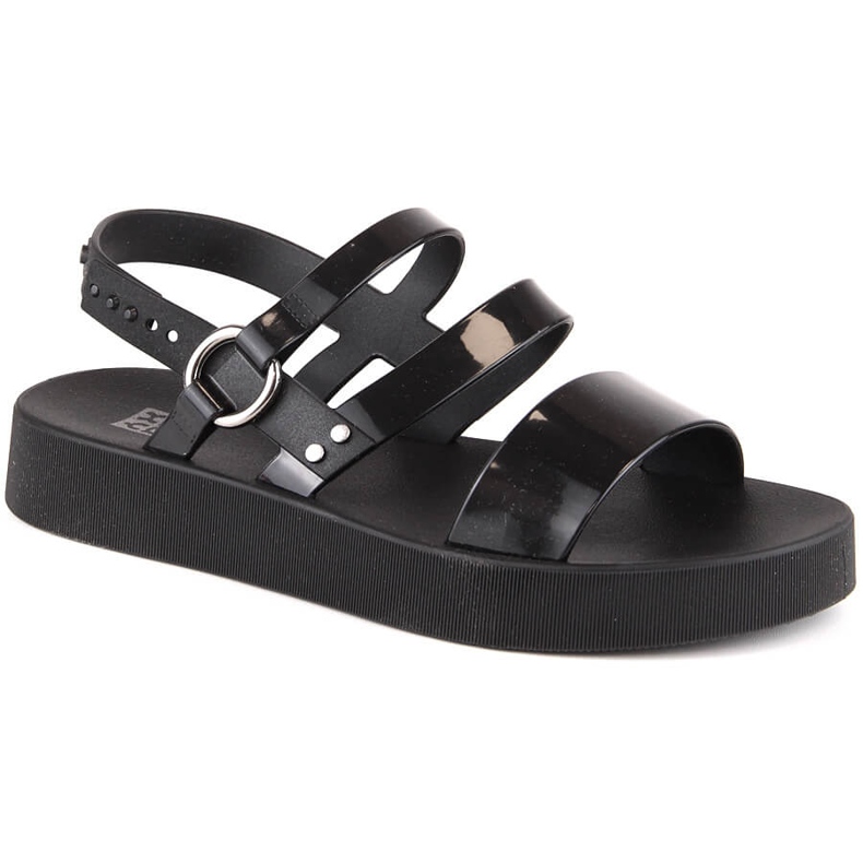 Cómodas sandalias de mujer en la fragante plataforma negra Zaxy LL285008 negro