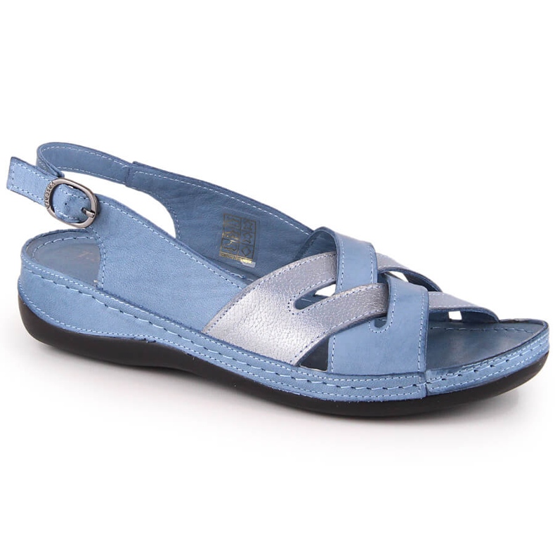 Sandalias mujer planas piel azul T.Sokolski L22-521