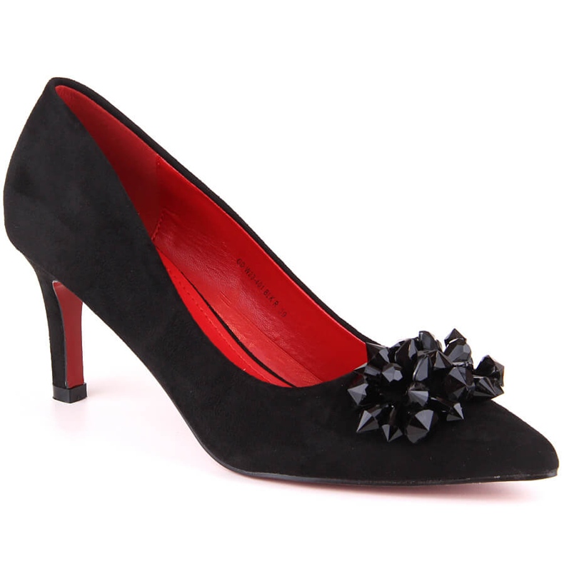 Zapatos de salón de mujer en ante con abalorios T.Sokolski W23-401 negro