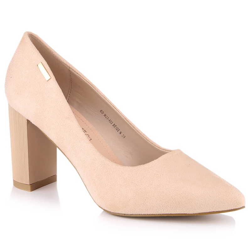 Zapatos de tacón de ante beige para mujer en el puesto T.Sokolski W23-402