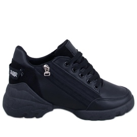 BM Helser zapatillas cuña negras negro