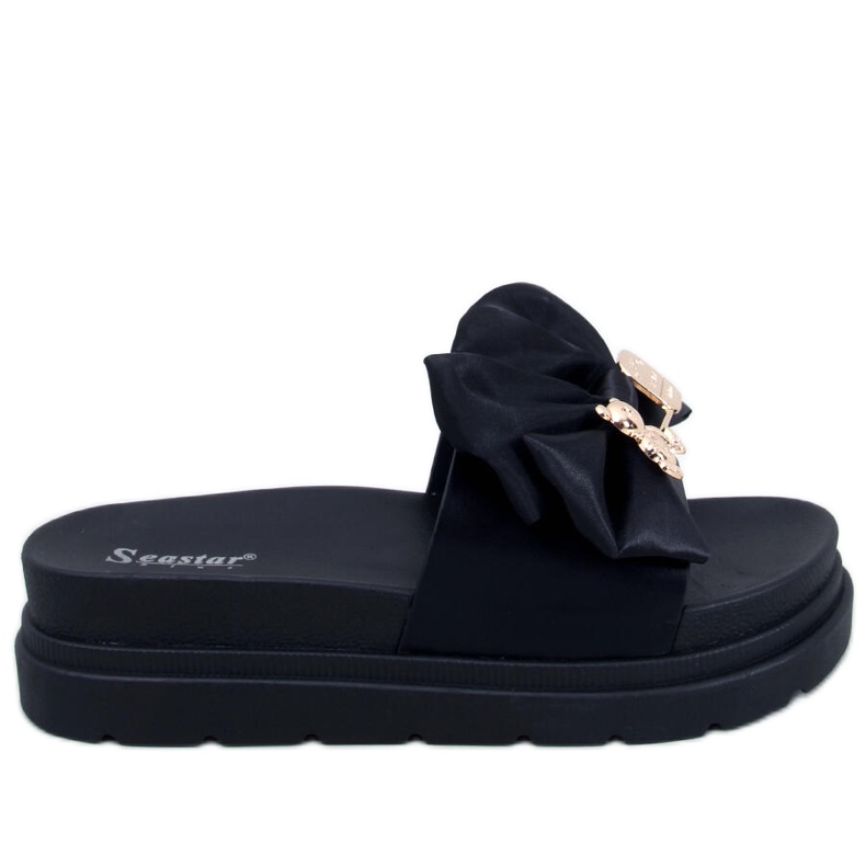 BM Pantuflas plataforma Teddy Black con osito negro BM Pantuflas plataforma Teddy Black con osito negro