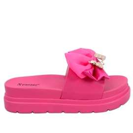BM Pantuflas plataforma osito fucsia Teddy rosado
