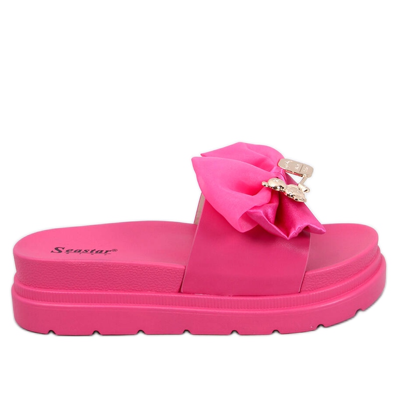 BM Pantuflas plataforma osito fucsia Teddy rosado
