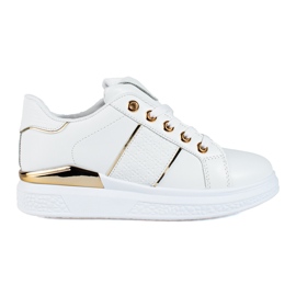 Zapatillas deportivas de mujer blancas y doradas Zapatillas Shelovet blanco